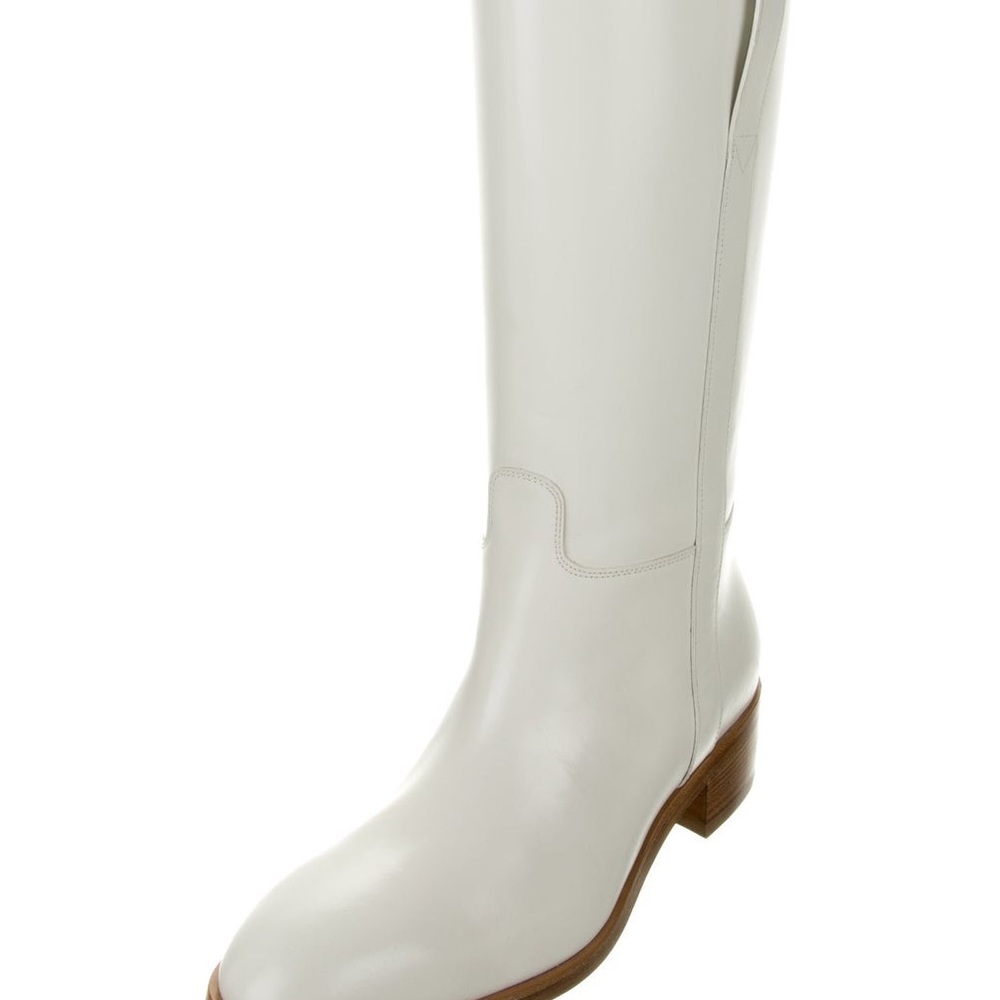 Auth GUCCI White Cowboy Riding Boots - NWT - Mens 6./Women Sz 7.5/8 *CELEB FAV*